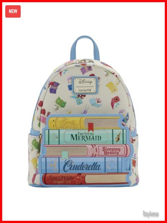 Disney Princess Mini Backpack Faux Leather with Zipper Charm